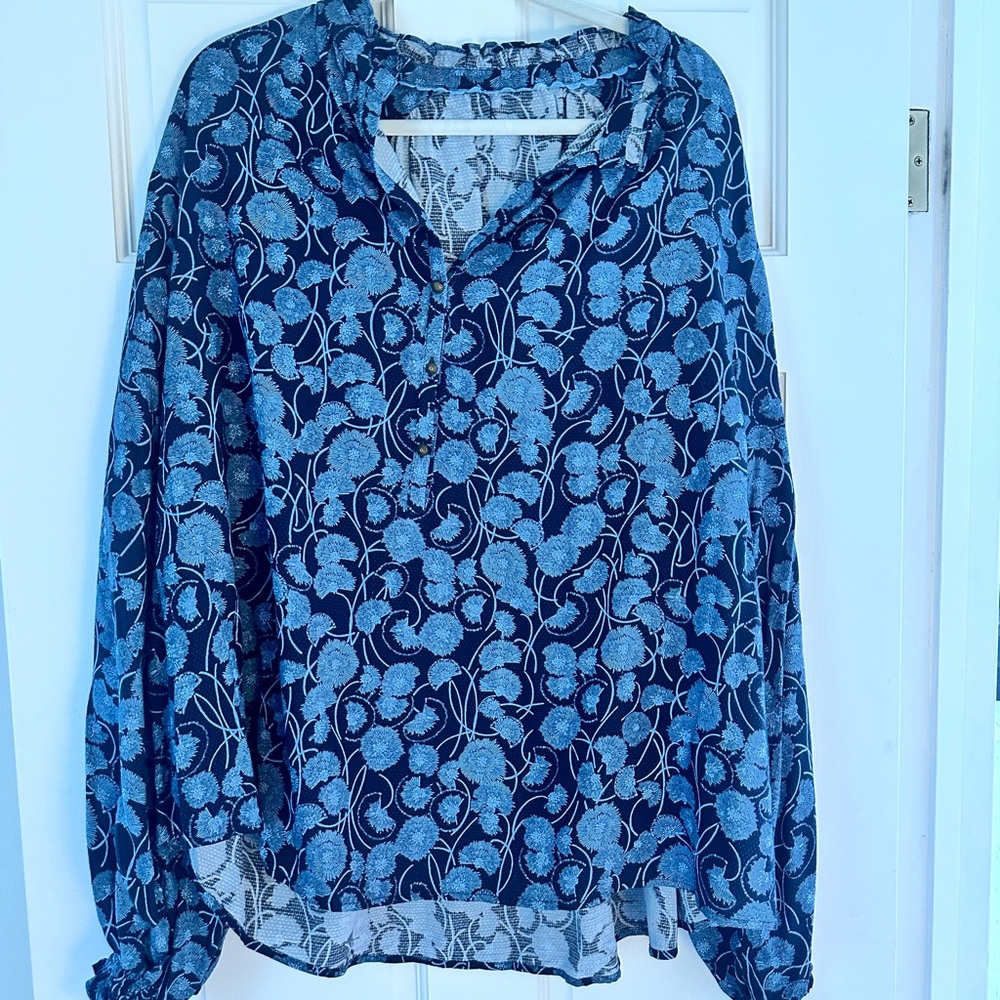 Floral Blue Women's Top